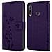 Custodia Compatibile Con Huawei P40 Lite E In Lilla Scuro Fiore - Coperchio Protettivo In Design Floreale Con Chiusura Magnetica, Funzione Stand E Slot Per Carte - Foto miniatura 8