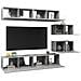 Set di Mobili Porta TV 6 pz Grigio Cemento in Legno Multistrato - Foto miniatura 6