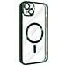 Cover Magsafe Per Iphone 13 Silicone Protezione Fotocamera Bordo Cromato Verde - Foto miniatura 2