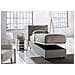 Letto Singolo Penelope, Letto Contenitore Con Rivestimento In Tessuto, 100% Made In Italy, Apertura Frontale, Con Materasso Cm 90x190 Incluso, Grigio - Foto miniatura 2