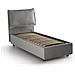 Letto Singolo Penelope, Letto Contenitore Con Rivestimento In Tessuto, 100% Made In Italy, Apertura Frontale, Con Materasso Cm 90x190 Incluso, Grigio - Foto miniatura 4