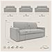 Kansas Divano Letto Matrimoniale Alto 20 Cm. Impermeabile T13 Azzurro - Foto miniatura 7