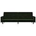 Divano Letto A 2 Posti Verde Scuro In Velluto - Foto miniatura 3