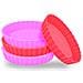 Set 4 Forme di Silicone per Dolci e Torte Salate 12,4 x 2,2 cm Rosa e Rosso - Foto miniatura 1