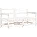 Set Salotto Da Giardino 7 Pz Bianco In Legno Massello Di Pino - Foto miniatura 3