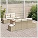 Set Divano Giardino 6 Pezzi con Cuscini Beige Polyrattan Acacia - Foto miniatura 3