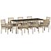 Set da Pranzo da Giardino in 9 Pezzi Rattan Poliestere Beige - Foto miniatura 1