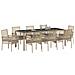 Set da Pranzo da Giardino in 9 Pezzi Rattan Poliestere Beige - Foto miniatura 3