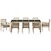 Set da Pranzo da Giardino in 9 Pezzi Rattan Poliestere Beige - Foto miniatura 7