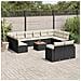 Set Divani da Giardino 13pz con Cuscini Nero in Polyrattan - Foto miniatura 2