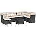 Set Divani da Giardino 9 pz con Cuscini Nero in Polyrattan - Foto miniatura 1