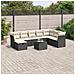 Set Divani da Giardino 9 pz con Cuscini Nero in Polyrattan - Foto miniatura 2