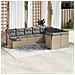 Set Divano da Giardino 10 pz con Cuscini Beige in Polyrattan - Foto miniatura 2
