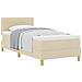 Letto Box Spring con Materasso Panna 100x200 cm Tessuto - Foto miniatura 1