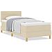 Letto Box Spring con Materasso Panna 100x200 cm Tessuto - Foto miniatura 4