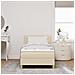 Letto Box Spring con Materasso Panna 100x200 cm Tessuto - Foto miniatura 5