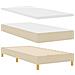 Letto Box Spring con Materasso Panna 100x200 cm Tessuto - Foto miniatura 6