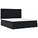 Struttura Letto Pouf con Materassi Nero 200x200 cm Velluto - Foto miniatura 6