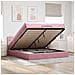 Struttura Letto Pouf con Materasso Rosa 160x200 cm in Velluto - Foto miniatura 2