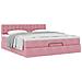 Struttura Letto Pouf con Materasso Rosa 160x200 cm in Velluto - Foto miniatura 5