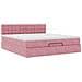 Struttura Letto Pouf con Materasso Rosa 160x200 cm in Velluto - Foto miniatura 6
