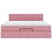 Struttura Letto Pouf con Materasso Rosa 160x200 cm in Velluto - Foto miniatura 7