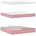 Struttura Letto Pouf con Materasso Rosa 160x200 cm in Velluto - Foto miniatura 8