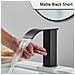 Rubinetto per lavabo da bagno, Blackswan, tipo M183, modello corto nero con bocca a cascata e sensore, misura 15 cm - Foto miniatura 2