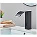 Rubinetto per lavabo da bagno, Blackswan, tipo M183, modello corto nero con bocca a cascata e sensore, misura 15 cm - Foto miniatura 3