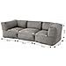 Praiano Salotto Da Giardino Modulare Da 3 Posti Grigio In Tessuto Idrorepellent - Foto miniatura 2