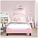 Struttura letto bambini con testata Rosa 90 x 200 cm PU - Foto miniatura 3