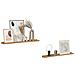 Scaffale da parete con lo scaffale 2 pcs Marrone 80 x 9 x 3 cm - Foto miniatura 3