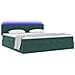 Letto con contenitore e LED Verde Scuro 200 x 200 cm Velluto - Foto miniatura 3