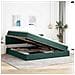 Letto con contenitore e LED Verde Scuro 200 x 200 cm Velluto - Foto miniatura 4