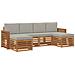 Set divani con cuscino 6 pcs Grigio Naturale e Chiaro - Foto miniatura 1