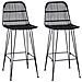 Sgabello da bar 2 pcs Nero 44 x 55 x 109 cm Rattan e acciaio - Foto miniatura 1