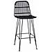 Sgabello da bar 2 pcs Nero 44 x 55 x 109 cm Rattan e acciaio - Foto miniatura 3