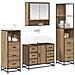 Set di mobili per il bagno con porta 4 pcs Rovere artigianale - Foto miniatura 3