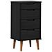 Cassettiera MOLDE Nero 40 x 35 x 82 cm Legno Massello di Pino - Foto miniatura 1