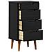 Cassettiera MOLDE Nero 40 x 35 x 82 cm Legno Massello di Pino - Foto miniatura 4