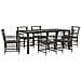 Set da pranzo per esterni 7 pz Nero polyrattan - Foto miniatura 1