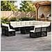 Set Divano da Giardino 13 pz Nero e Bianco Crema polyrattan - Foto miniatura 6
