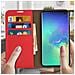 Custodia Galaxy S10 Plus Pelle Portafoglio Funzione Stand - Rosso - Foto miniatura 5