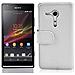 Custodia Compatibile Con Sony Xperia Sp In Magnesio Bianco - Coperchio Protettivo In Ecopelle Testurizzata E Tasca Per Carte Di Credito - Foto miniatura 2