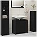 Mobile da Bagno Nero 60x33x61 cm in Legno Multistrato - Foto miniatura 4