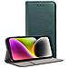 Magneto Custodia A Libro Smart Pocket Case In Pelle Per Apple Iphone 14 Plus Green - Foto miniatura 1
