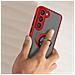 Cover Per Samsung S23 Bimateria Anello Metallico Supporto Bordo Rosso - Foto miniatura 4