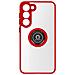 Cover Per Samsung S23 Bimateria Anello Metallico Supporto Bordo Rosso - Foto miniatura 1
