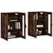 Armadietti A Parete 2 Pz Rovere Fumo In Legno Multistrato - Foto miniatura 2