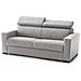 Divano Fisso Monica, Divano A 2 Posti Large, 100% Made In Italy, Sofà Soggiorno, In Tessuto Imbottito, Con Poggiatesta Regolabili E Braccioli Standard, Cm 200x95h85, Grigio - Foto miniatura 2